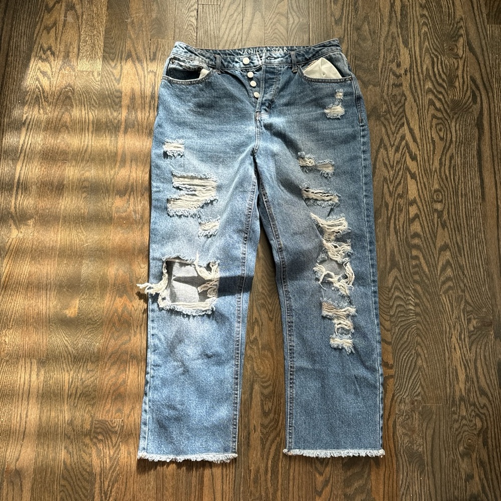 Vanilla star distressed mom jeans size 11